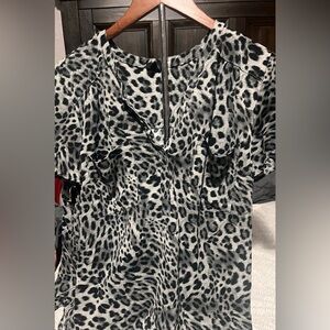 Torrid Black and Gray Leopard Print Blouse